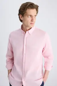 D'S Damat Ds Damat comfort Pink dobby 100% Cotton Shirt - Image 4