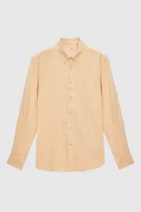D'S Damat Ds Damat Regular Fit Orange Stripe Patterned Cotton Shirt - Image 5