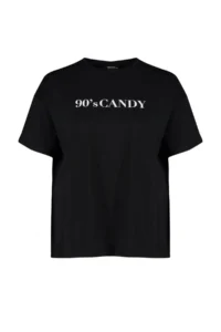 Trendyol Curve Black Wide Pattern Printed Crew Neck 100% Cotton Knitting T-Shirt - Image 6