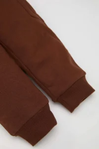 DeFacto D5645 Brown Baby Boy Label Printed Sweatpants with Elastic Waist and Cargo Pocket - Image 3