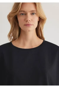 Mavi Lux Touch Modal Basic Black Women's T-Shirt M167245-900 - Image 5