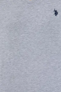 US Polo Assn. Men Gray Melanj Basic V-neck T-Shirt - Image 5