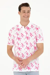US Polo Assn. Men Pink Polo Shirt Collar T-Shirt - Image 3