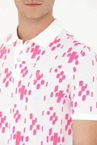 US Polo Assn. Men Pink Polo Shirt Collar T-Shirt - Image 7