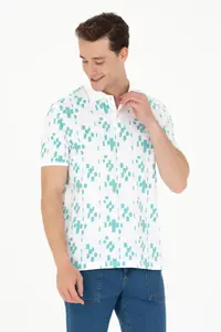 US Polo Assn. Men Mint Polo Shirt Collar T-Shirt