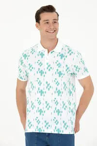 US Polo Assn. Men Mint Polo Shirt Collar T-Shirt - Image 3