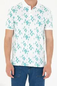 US Polo Assn. Men Mint Polo Shirt Collar T-Shirt - Image 6