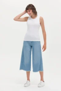 US Polo Assn. Women Light Blue Flare Cropped Fit Jeans Pants