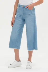 US Polo Assn. Women Light Blue Flare Cropped Fit Jeans Pants - Image 2