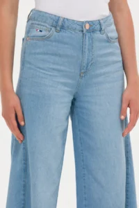 US Polo Assn. Women Light Blue Flare Cropped Fit Jeans Pants - Image 5