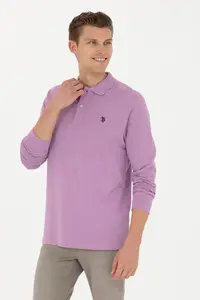 US Polo Shirt Assn. Men Lilac Basic Sweatshirt