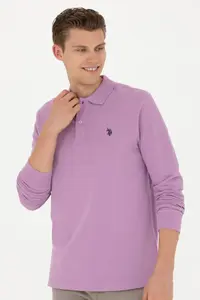 US Polo Shirt Assn. Men Lilac Basic Sweatshirt - Image 3