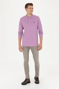 US Polo Shirt Assn. Men Lilac Basic Sweatshirt - Image 4