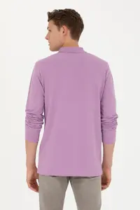 US Polo Shirt Assn. Men Lilac Basic Sweatshirt - Image 5