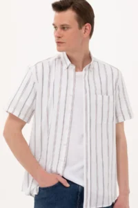 Pierre Cardin Navy Blue comfort Fit Short Sleeve Shirt - Image 3