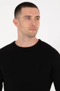 Pierre Cardin Black slim Fit Crew Neck Basic Knitwear Sweater - Image 2