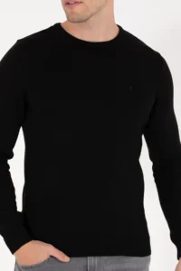 Pierre Cardin Black slim Fit Crew Neck Basic Knitwear Sweater - Image 6