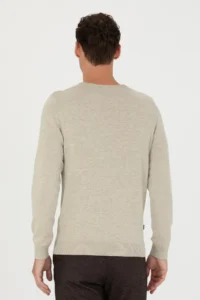 Pierre Cardin Sand Melanj slim Fit Crew Neck Basic Knitwear Sweater - Image 5