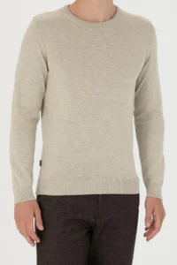 Pierre Cardin Sand Melanj slim Fit Crew Neck Basic Knitwear Sweater - Image 6
