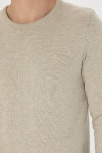 Pierre Cardin Sand Melanj slim Fit Crew Neck Basic Knitwear Sweater - Image 7