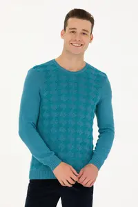 US Polo Assn. Men Petrol Blue Blue Blue Sweater