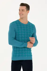 US Polo Assn. Men Petrol Blue Blue Blue Sweater - Image 3