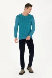 US Polo Assn. Men Petrol Blue Blue Blue Sweater - Image 4
