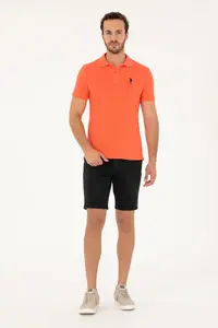US Polo Assn. Men slim Fit Polo Shirt Collar Pomegranate Basic T-Shirt - Image 4