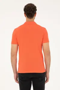 US Polo Assn. Men slim Fit Polo Shirt Collar Pomegranate Basic T-Shirt - Image 5