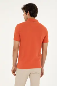 US Polo Assn. Men slim Fit Polo Shirt Collar Powder Pink Basic T-Shirt - Image 5