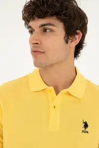US Polo Assn. Men slim Fit Polo Shirt Collar Yellow Basic T-Shirt - Image 2