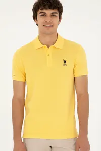 US Polo Assn. Men slim Fit Polo Shirt Collar Yellow Basic T-Shirt - Image 3