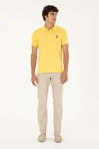 US Polo Assn. Men slim Fit Polo Shirt Collar Yellow Basic T-Shirt - Image 4