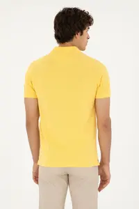 US Polo Assn. Men slim Fit Polo Shirt Collar Yellow Basic T-Shirt - Image 5