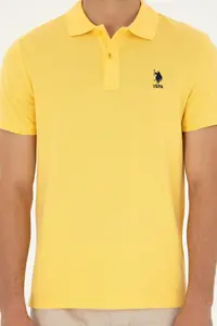 US Polo Assn. Men slim Fit Polo Shirt Collar Yellow Basic T-Shirt - Image 6