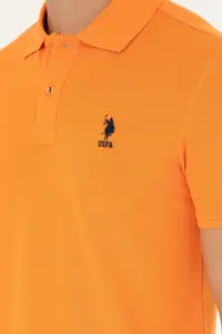 US Polo Assn. Men slim Fit Polo Shirt Collar Orange Basic T-Shirt - Image 7