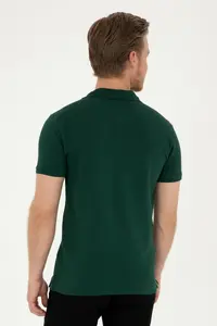 US Polo Assn. Men slim Fit Polo Shirt Collar Dark Green Basic T-Shirt - Image 5