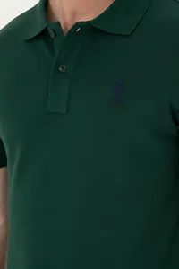 US Polo Assn. Men slim Fit Polo Shirt Collar Dark Green Basic T-Shirt - Image 6