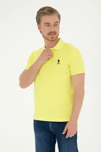 US Polo Assn. Men slim Fit Polo Shirt Collar Peanut Green Basic T-Shirt