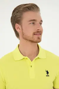 US Polo Assn. Men slim Fit Polo Shirt Collar Peanut Green Basic T-Shirt - Image 2
