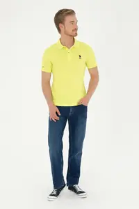 US Polo Assn. Men slim Fit Polo Shirt Collar Peanut Green Basic T-Shirt - Image 4