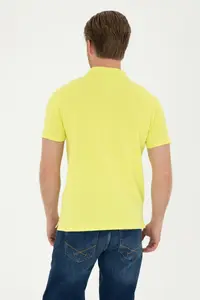 US Polo Assn. Men slim Fit Polo Shirt Collar Peanut Green Basic T-Shirt - Image 5