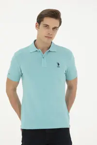 US Polo Assn. Men slim Fit Polo Shirt Collar Mint Basic T-Shirt