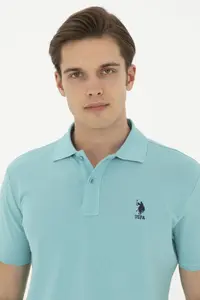 US Polo Assn. Men slim Fit Polo Shirt Collar Mint Basic T-Shirt - Image 2