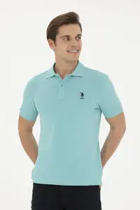 US Polo Assn. Men slim Fit Polo Shirt Collar Mint Basic T-Shirt - Image 3