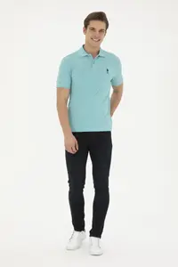 US Polo Assn. Men slim Fit Polo Shirt Collar Mint Basic T-Shirt - Image 4