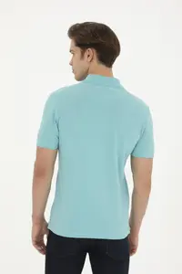 US Polo Assn. Men slim Fit Polo Shirt Collar Mint Basic T-Shirt - Image 5
