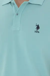US Polo Assn. Men slim Fit Polo Shirt Collar Mint Basic T-Shirt - Image 7