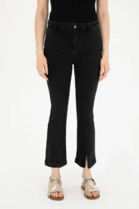 US Polo Assn. Women Black skinny Flare Cropped Fit Jeans Pants - Image 2