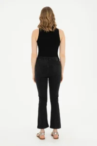 US Polo Assn. Women Black skinny Flare Cropped Fit Jeans Pants - Image 4